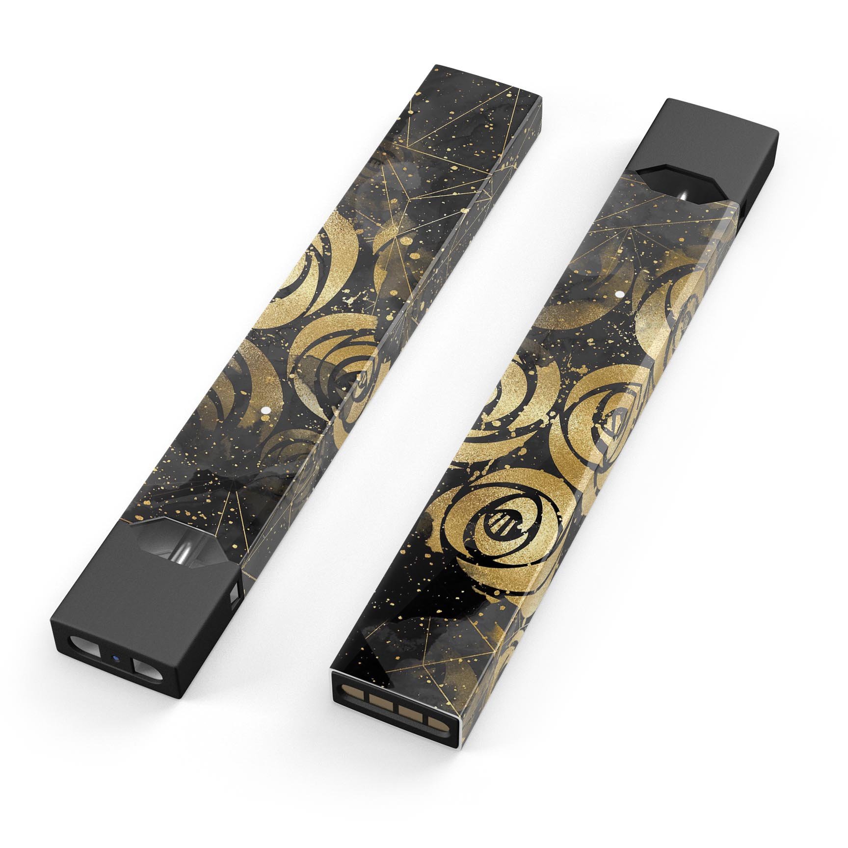 Karamfila Watercolor & Gold V13 skin-wrap for JUUL device, showcasing vibrant colors and premium design.